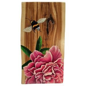 Original Rustic Art Hand-painted plank of natural wood Grain and Knots Farmhouse